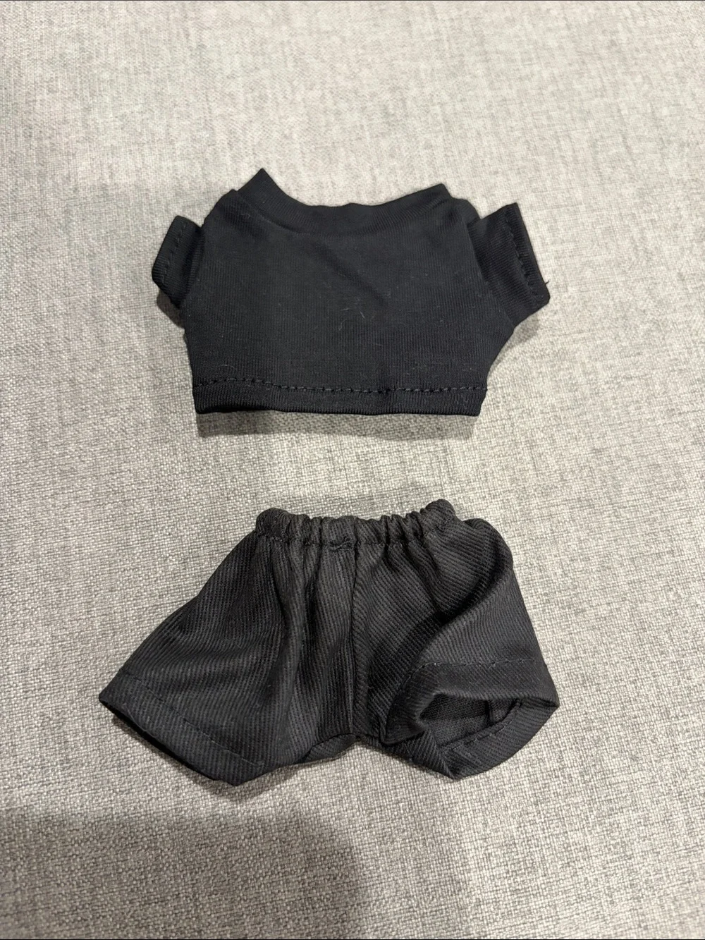 Labubu or XS Doll Black Shorts and Logo Tee